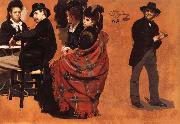 Ilya Repin Man and Woman at a Table,Two seated Women,Man Putting a Glove Germany oil painting artist